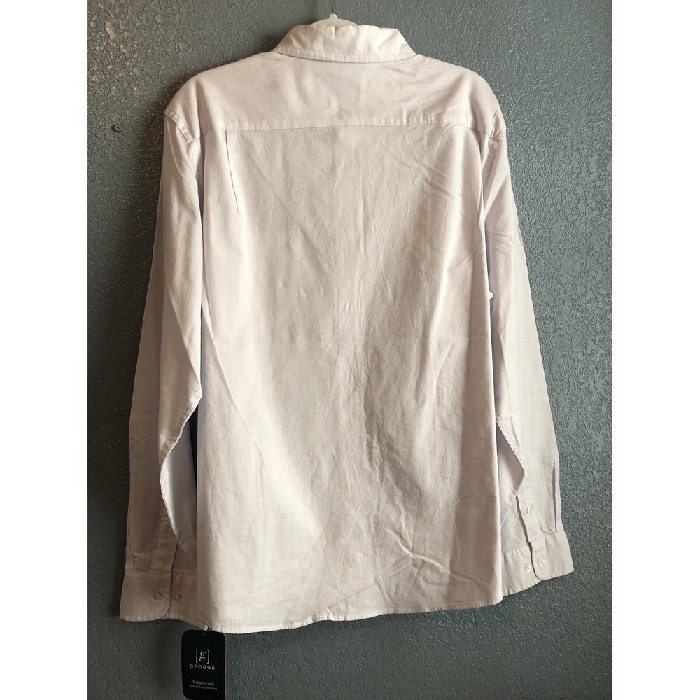George Mens Dress Shirt XL 46-48 White Long Sleeve Button Down Classic Fit NEW - Picture 12 of 12